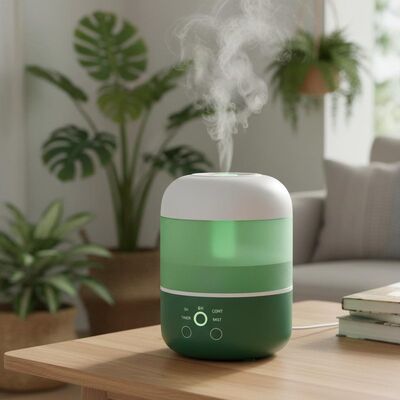 Buen precio Humidificador ultrasónico de aire verde con cronometraje 1H 3H 6H CONT adecuado para uso continuo en diversos entornos interiores en línea